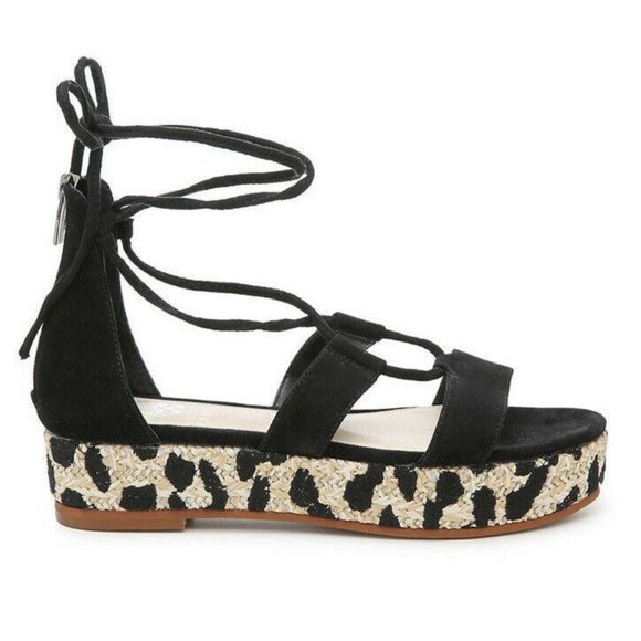 NWT Vince Camuto Espadrille Platform Sandals Black - Picture 2 of 10